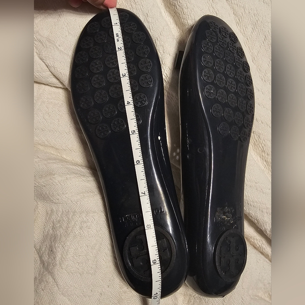 Tory Burch Navy Blue Jelly Flats with Bow GUC - Picture 4 of 14